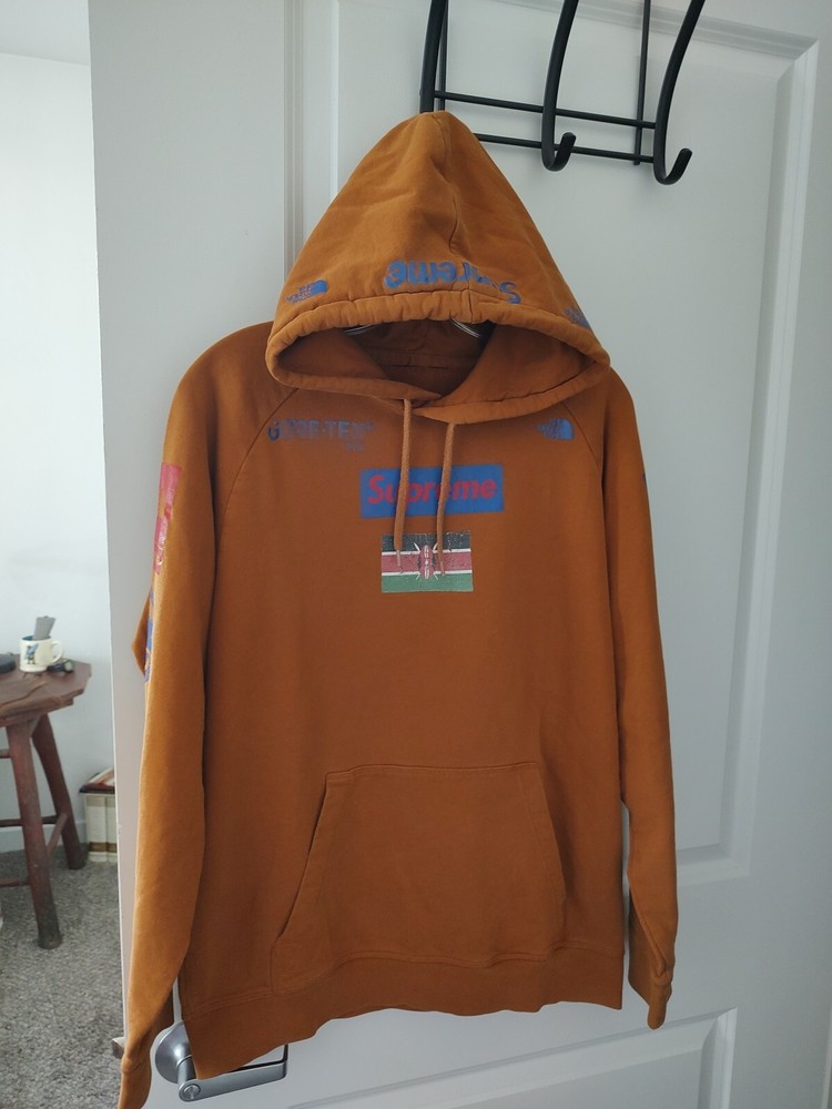 Supreme 1994 Hooded Sweatshirt With Kenya Flag Rust Color Size M