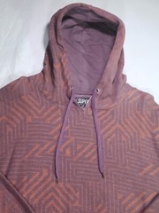 Super Massive Pullover Hoodie Medium Geometric Pattern Jacket Plum Orange