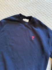 AMI Alexandre Mattiussi Black Crewneck Pullover Sweatshirt Logo unisex xxs