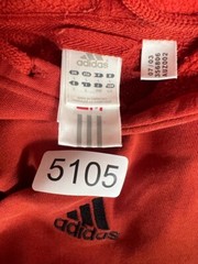 Adidas Mens Sweatshirt Hoodie Red Cotton Polyester Knit Logo L