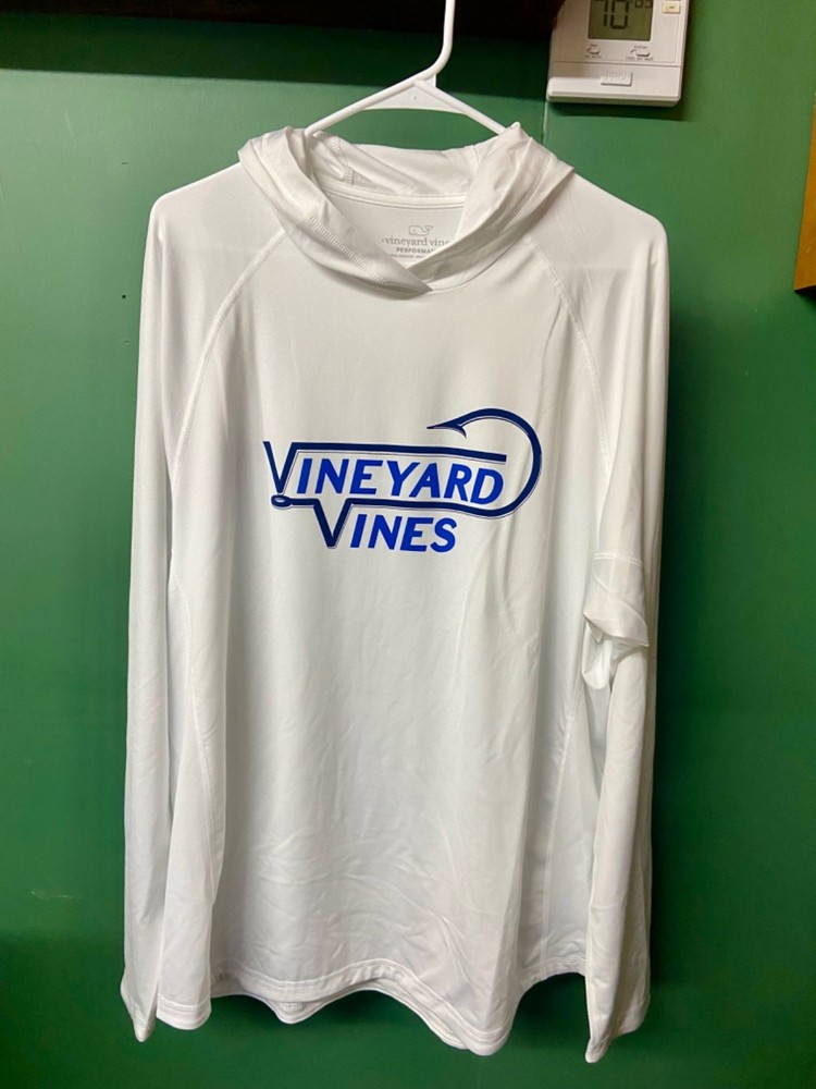 Men’s Vineyard Vines Fish Hook Long Sleeve Performance Hoodie-NWT-Size L
