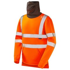 Leo Combesgate Rail Recycled Sustainable High Visibility Orange Snood Sweatshirt