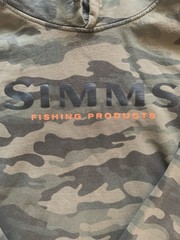 Simms Fishing Products Hoodie Men’s 3XL Camo Pullover Logo Outdoor Sweatshirt