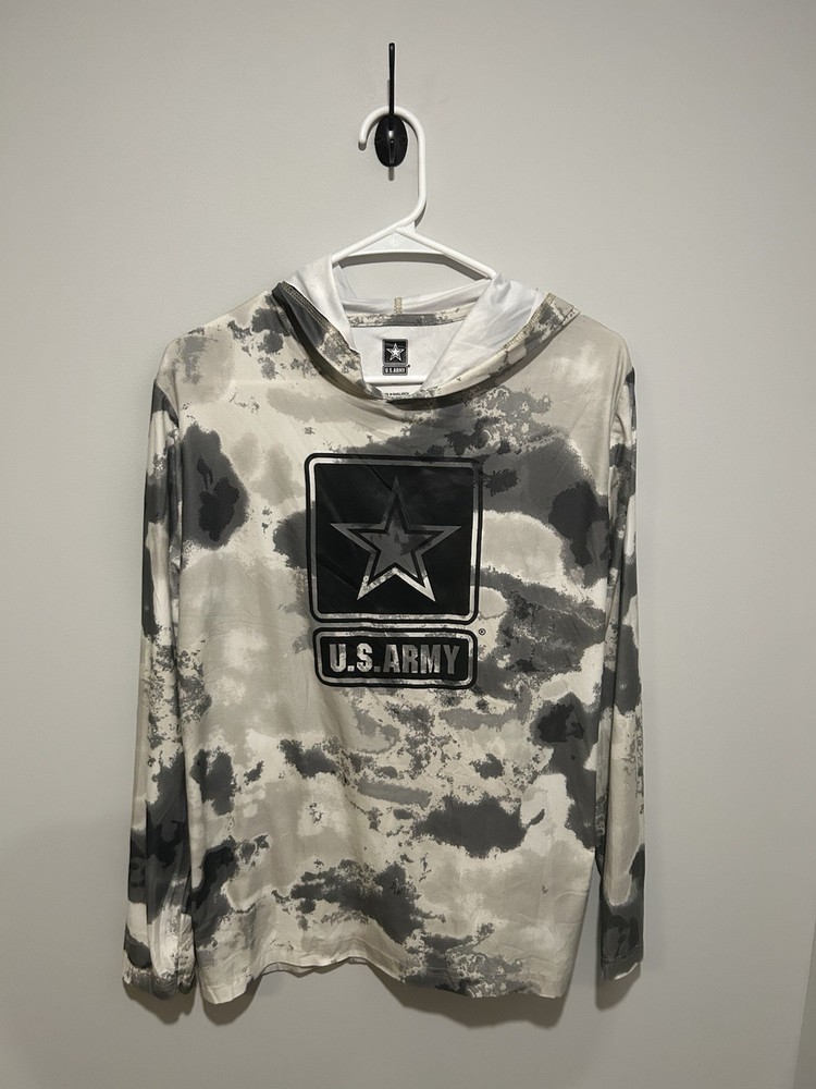 Camo Men’s Size Small US Army Long Sleeve Thin Hoodie
