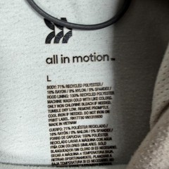 All In Motion Hoodie Mens L Beige Softstretch Pullover Athletic Workout Sweatshi