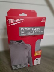 Milwaukee Workskin Men’s Hooded Sun Shirt Hoodie XL Gray Lightweight Breathable