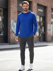 5 Pack Men’S Lightweight Pullover Hooded Tees – Long Sleeve Sweatshirts for Gym,