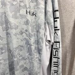Huk Fishing Hoodie Mens XXL White Blue Camo Performance Sun Shirt Long Sleeve