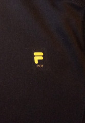Men’s Fila Sport Pop black kangaroo pocket microfiber body mesh hood hoodie sz S