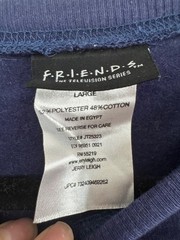 Friends TV Show Crewneck Sweatshirt Large Gray & Navy Colorblock 52% Polyester 4