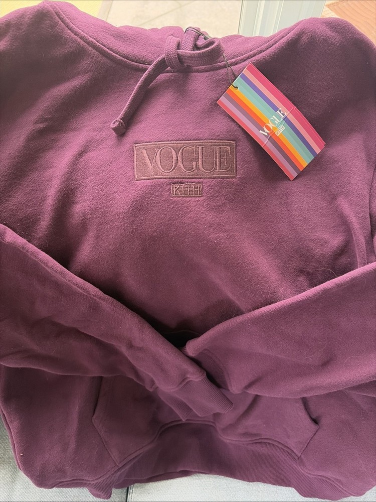 Rare Plum Color Kith X Vogue Pullover Hoodie Men’s Size L New W Tags