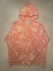 Onitsuka Tiger All Over Print Hoodie Mens L Beige Coral Cotton Japan 2183A761