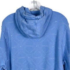 Y2K Nike All Over Print Swoosh Logo Hoodie Blue Pullover Sweatshirt Mens Medium