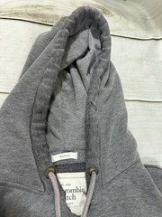 Abercrombie & Fitch Muscle Mens 2XL Hooded Varsity Letter Sweatshirt Gray