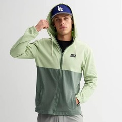 Billabong Abner Hoodie Men’s M Green Gray Colorblock Full Zip Sweatshirt NWT