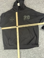 Supply And Demand Hoodie Mens XL Beaded Cross Shirt Black Streetwear Hip Hop N4