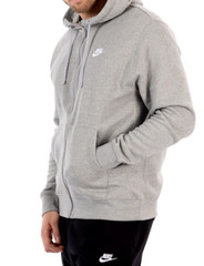 *NEW* Men NIKE CLUB FLEECE FULL-ZIP HOODIE GREY/WHITE (BV2645 063)