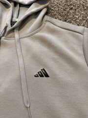 Adidas Men Essentials Gray Fleece Hoodie Size Small