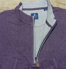 JOHNNIE-O Mens L LARGE PULLOVER SULLY 1/4 ZIP ROYAL PLUM PURPLE GOLF SWEATSHIRT