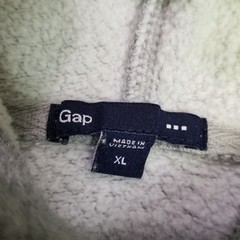 Gap Light Heather Gray Pullover Hoodie Men’s XL Navy Fleece GAP Arch Logo Casual