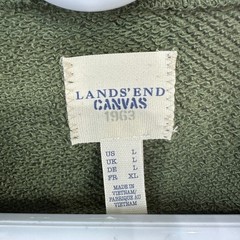 Lands End Canvas 1963 Mens Olive Green 100% Cotton Raglan Sweatshirt Large