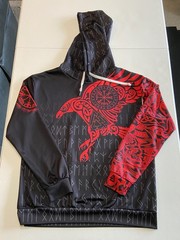 Viking Armor Raven Hoodie Mens Large Polyester/spandex Blend