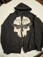 Vintage As I Lay Dying Hoodie Black XL Skull and Moth Design (see description)