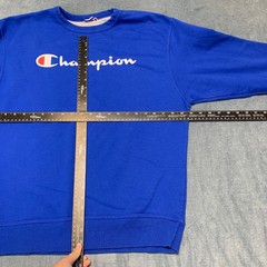 Champion Sweatshirt Mens Large Royal Blue Graphic Logo Knit Cotton Athletic Wear