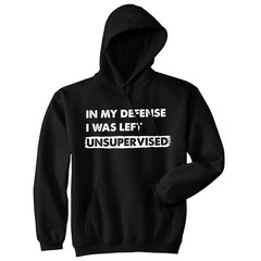 In My Defense I Was Left Unsupervised Unisex Hoodie Funny Misbehaving Adulting