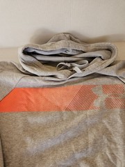 Under Armour Rival Fleece Hoodie Mod Gray Light Heather/Radio Red 2XLT MWT