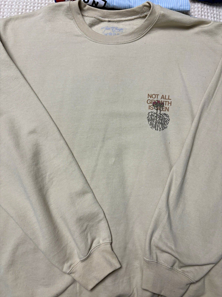 Train of Thought Collective Beige Graphic Crewneck Sweatshirt 3XL Big & Tall
