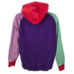 Teddy Fresh Mens M Colorblock Hoodie Purple Green Pink Red Streetwear Sweatshirt