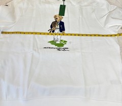 NWT Polo Ralph Lauren Wimbledon Bear Tennis White Logo Sweatshirt Size 2XL