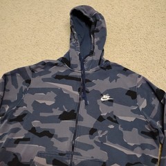 Nike Sportswear Club Hoodie Mens 2XL Purple Zip Sweatshirt Street Camo Designer