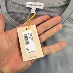 Peter Millar Men’s 2XL Gray Gale Beaumont Performance Crewneck Pullover Stretch
