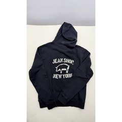 Jean Shop New York Hoodie Mens Black Full Zip Sweatshirt Graphic Logo NWT
