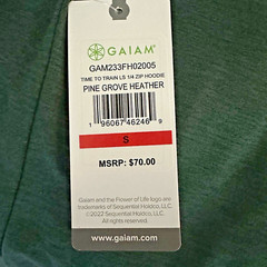 GAIAM NWT Mens S Time to Train LS 1/4 Zip Hoodie Pine Grove Heather Green NWT$70