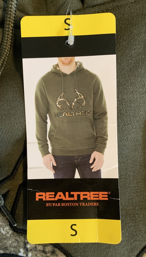 Realtree Men’s Hooded Hoodie Sweatshirt Forest Camo Army Green Size S/Small