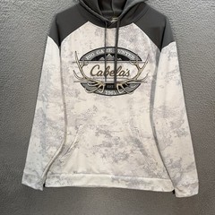 Cabelas Sweatshirt Adult Large White Gray Camouflage Hoodie True Timber Camo