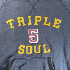 Triple Five Soul TFS Embroidered Hoodie XL Y2K Streetwear Navy Spell Out VTG