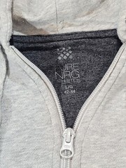 Pure NRG Athletics Hoodie Men’s Large Heather Gary Fleece Lined Ribbed Full Zip