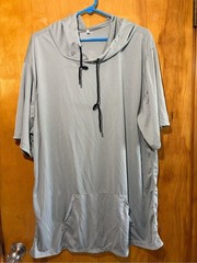 Men’s Lightweight Hooded Short-Sleeve Shirt – Light Gray