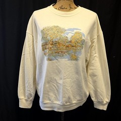 Vintage Basic Editions Scenic Landscape Sweatshirt Cottagecore Grandpa Core sz M