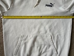 PUMA Long Sleeve Hoodie Sweatshirt Kangaroo Pocket Beige Logo Medium JBHS