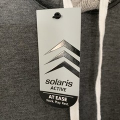 Solaris Pullover Mens Small French Terry Short-Sleeve Hoodie Sweatshirt Gray NEW