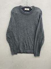 Buck Mason Sweatshirt Mens XL Blue Waffle Knit Crewneck Sweater 100% Cotton