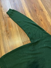 VTG 60s 70s Creslan Rayon Vneck Sweater USA Made Size Xl Green
