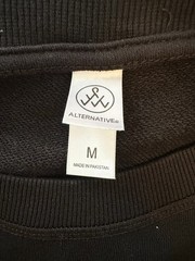 Alternative Apparel Black Crewneck Sweatshirt with Raw Hem | M, L, XL