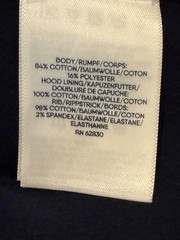 Lands’ End Serious Sweats Men’s Full Zip Front Hoodie Navy Drawstring Size Large