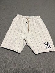 Fear of God Essentials NY Yankees Pinstripe Hoodie & Shorts Set Heather Gray